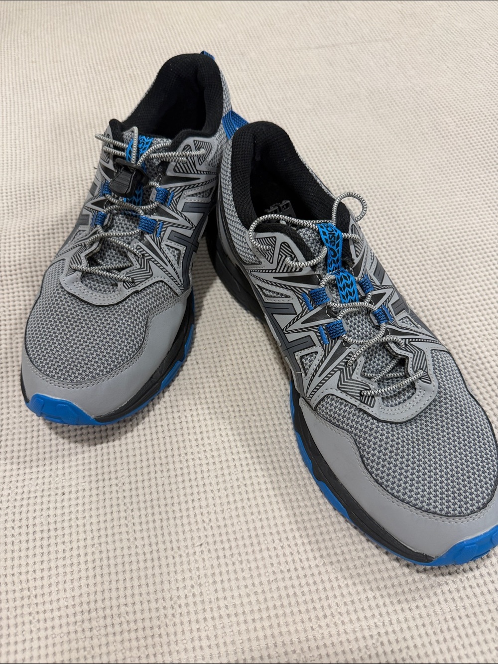 Asics Gray and Blue Athletic Running Shoes
